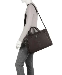 Piquadro Business- & Laptop Bags-Carl 13 Briefcase 14″ grained cow leather