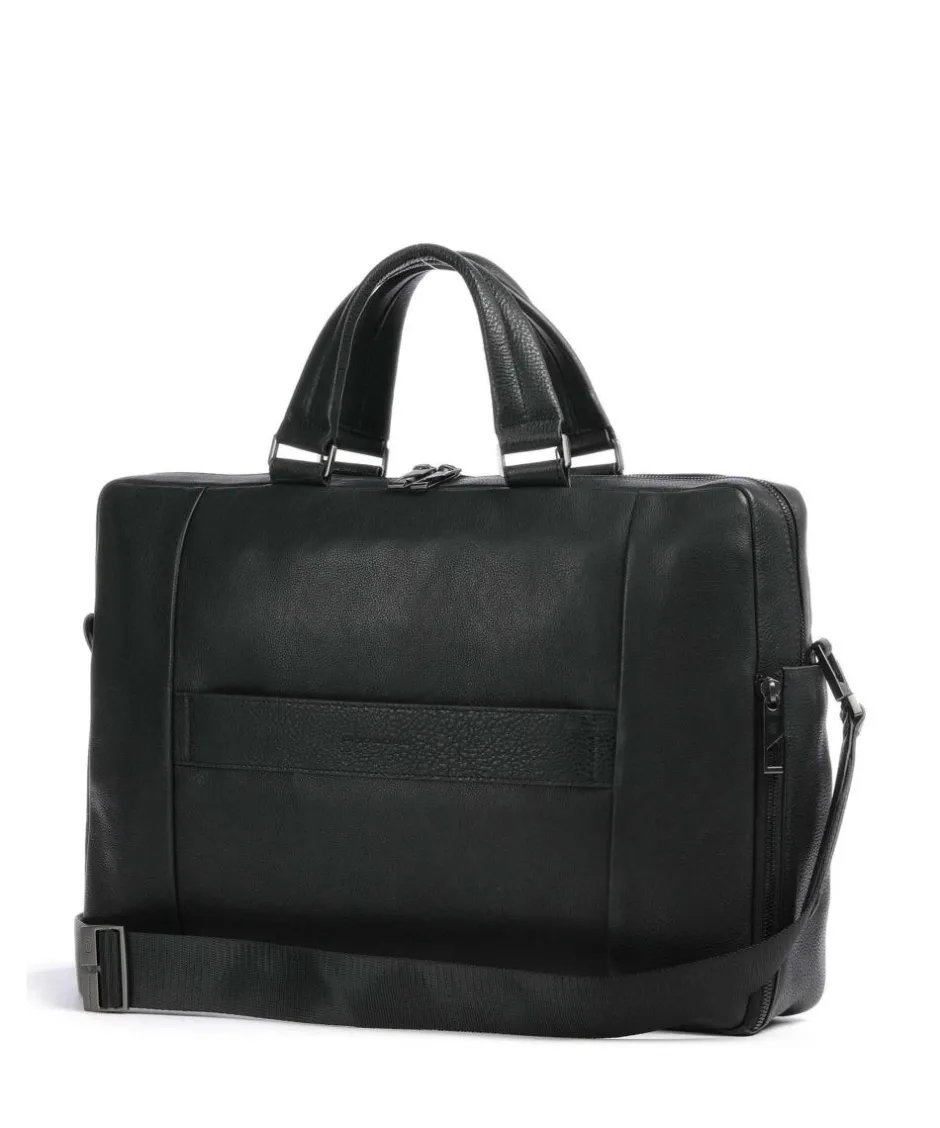 Piquadro Business- & Laptop Bags-Carl 13 Briefcase 14″ grained cow leather