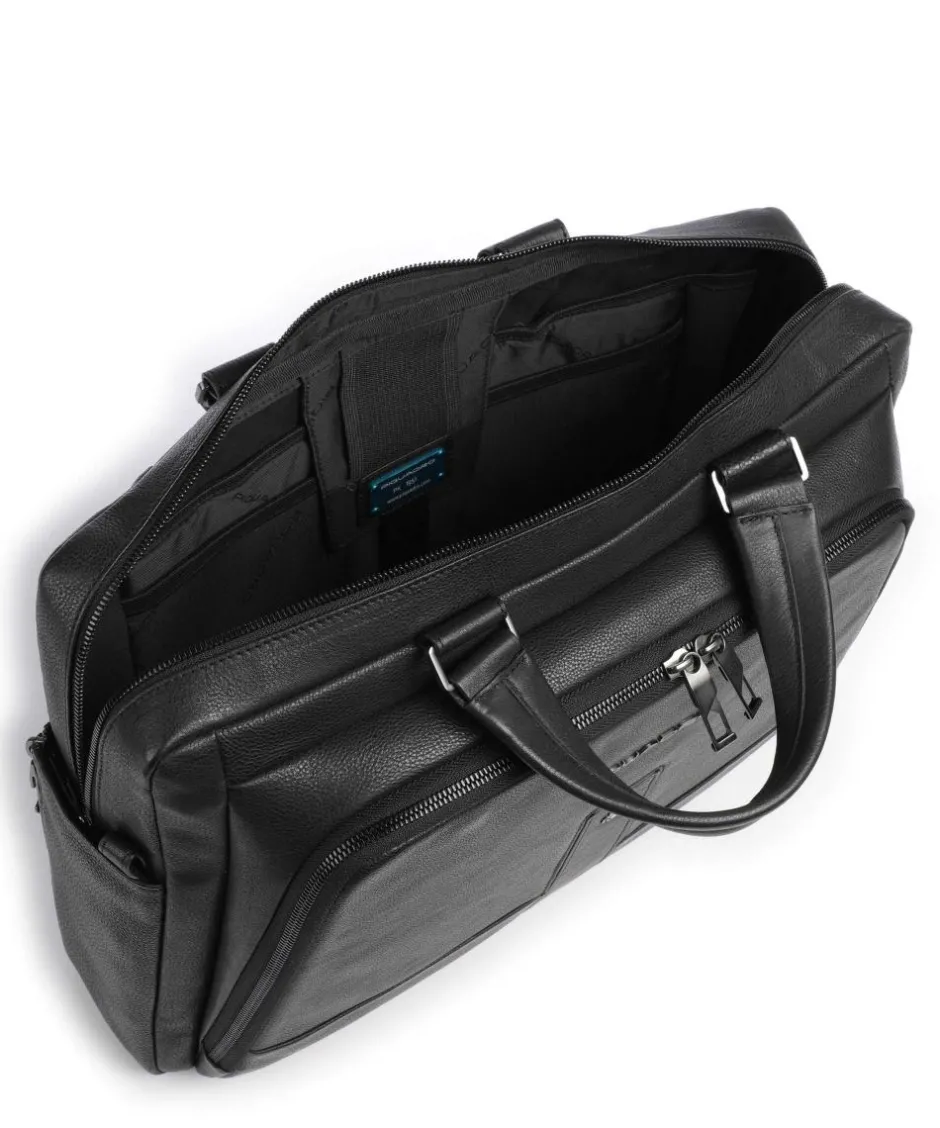 Piquadro Business- & Laptop Bags-Carl 13 Briefcase 14″ grained cow leather