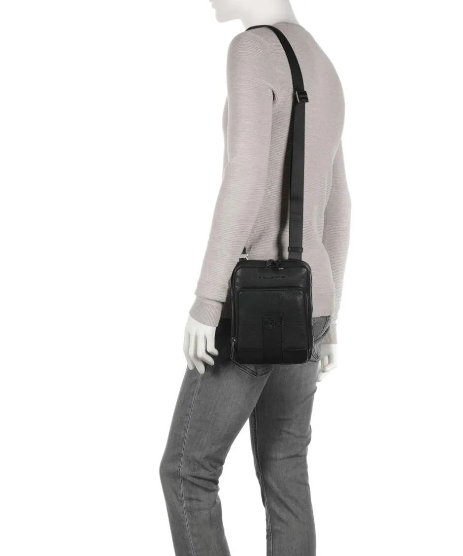 Piquadro Crossbody Bags-Carl Crossbody bag 10″ grained cow leather