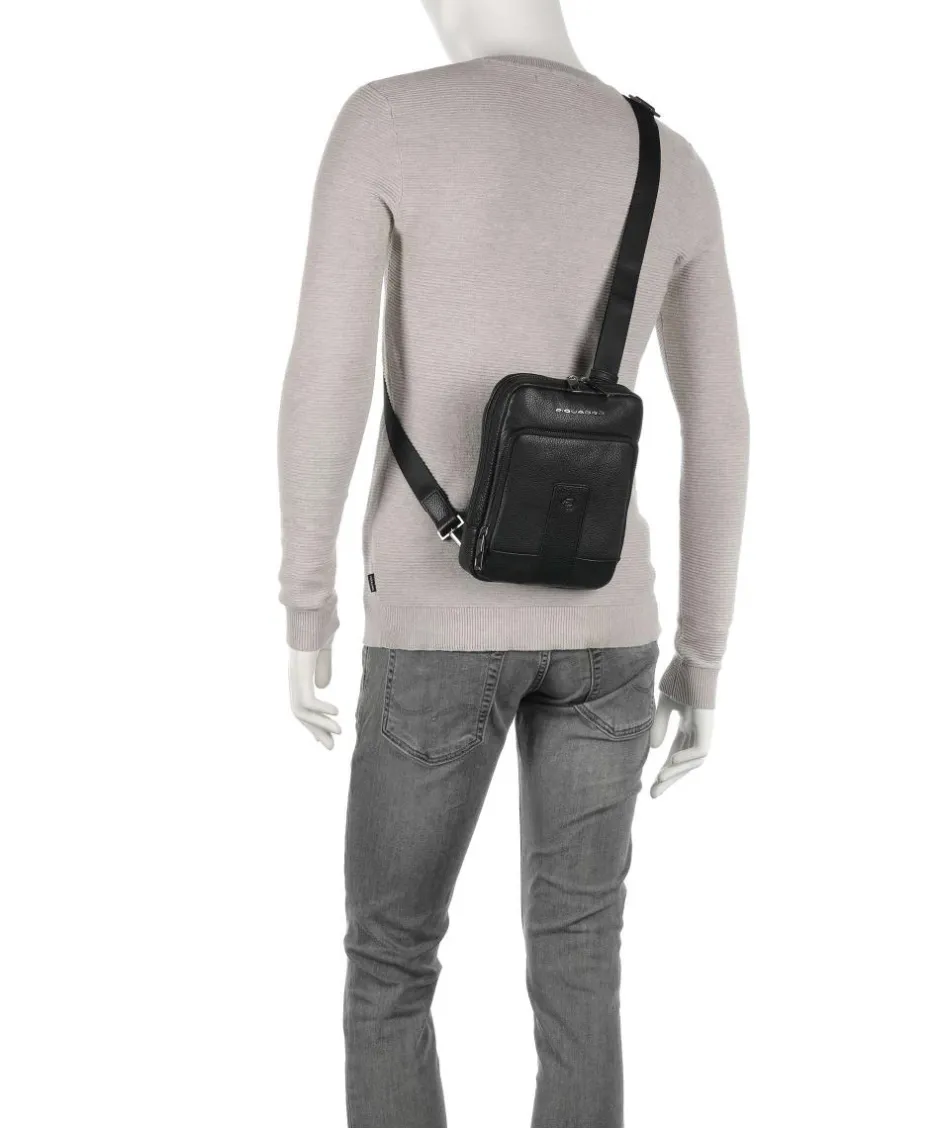 Piquadro Crossbody Bags-Carl Crossbody bag 10″ grained cow leather