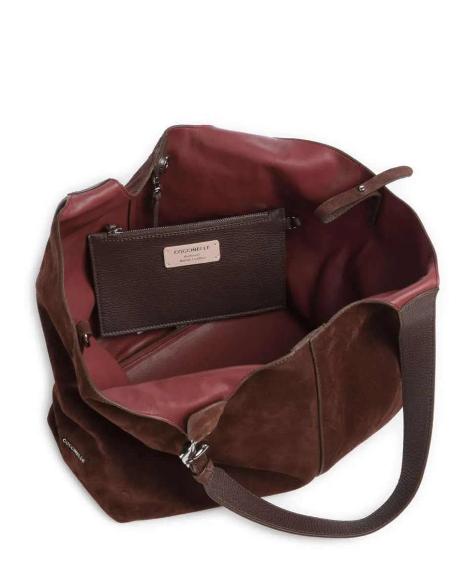 Coccinelle Shoulder Bags|Hobo Bags-C-Easy Suede Hobo bag brushed cow leather