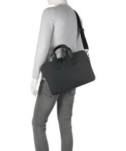Lacoste Business- & Laptop Bags-Chantaco Briefcase 14″ embossed cow leather