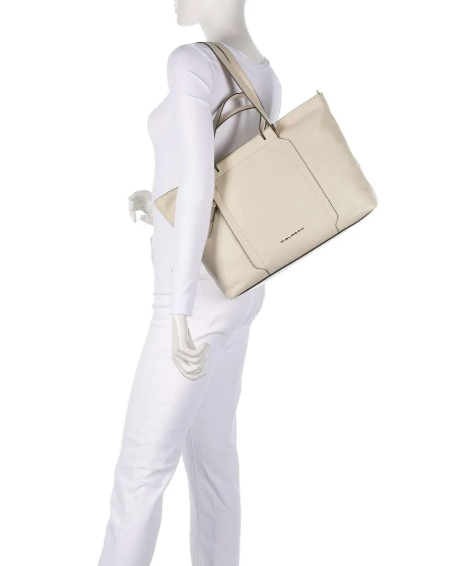Piquadro Tote Bags|Handbags-Circle Tote bag 15″ fine grain cow leather