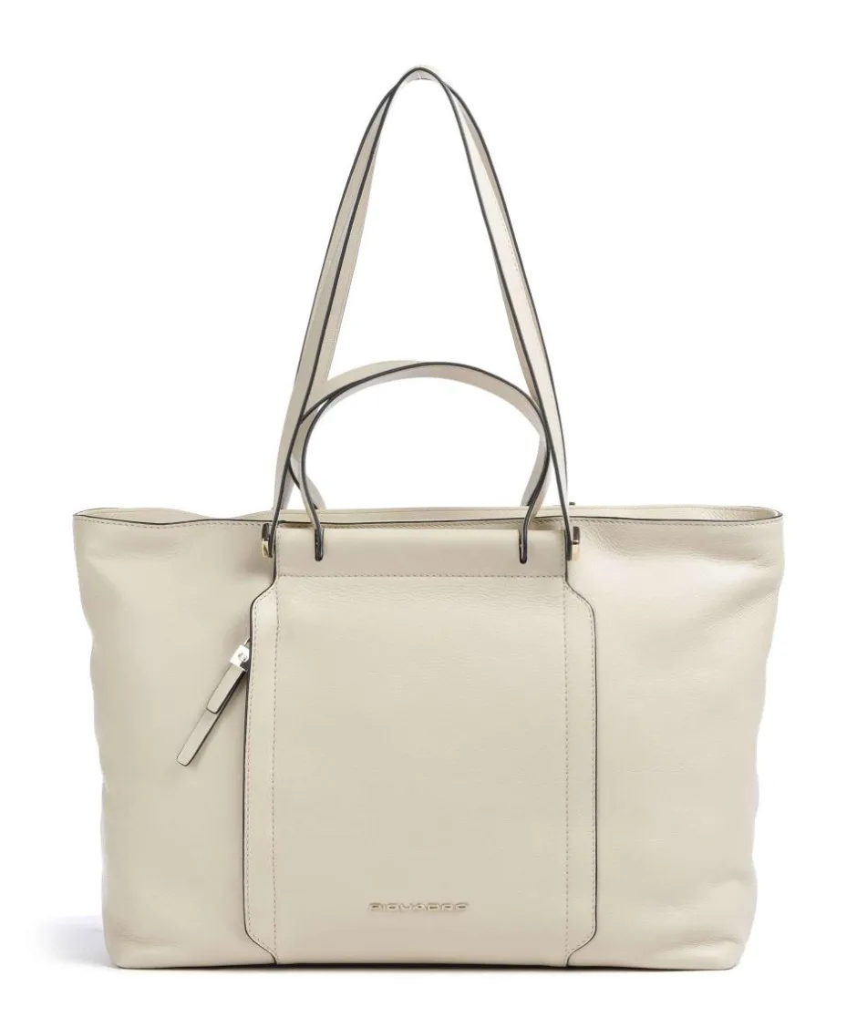 Piquadro Tote Bags|Handbags-Circle Tote bag 15″ fine grain cow leather