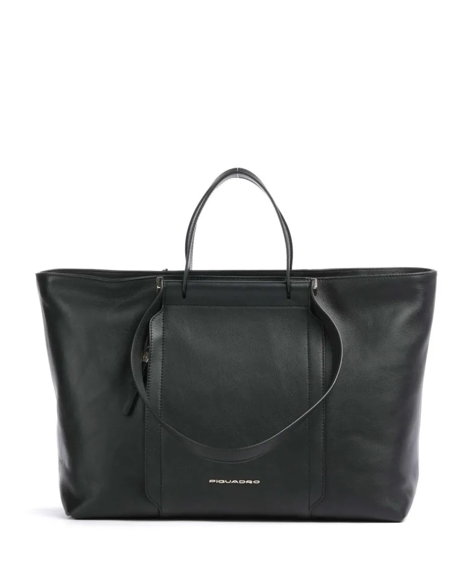 Piquadro Tote Bags-Circle Tote bag 15″ fine grain cow leather