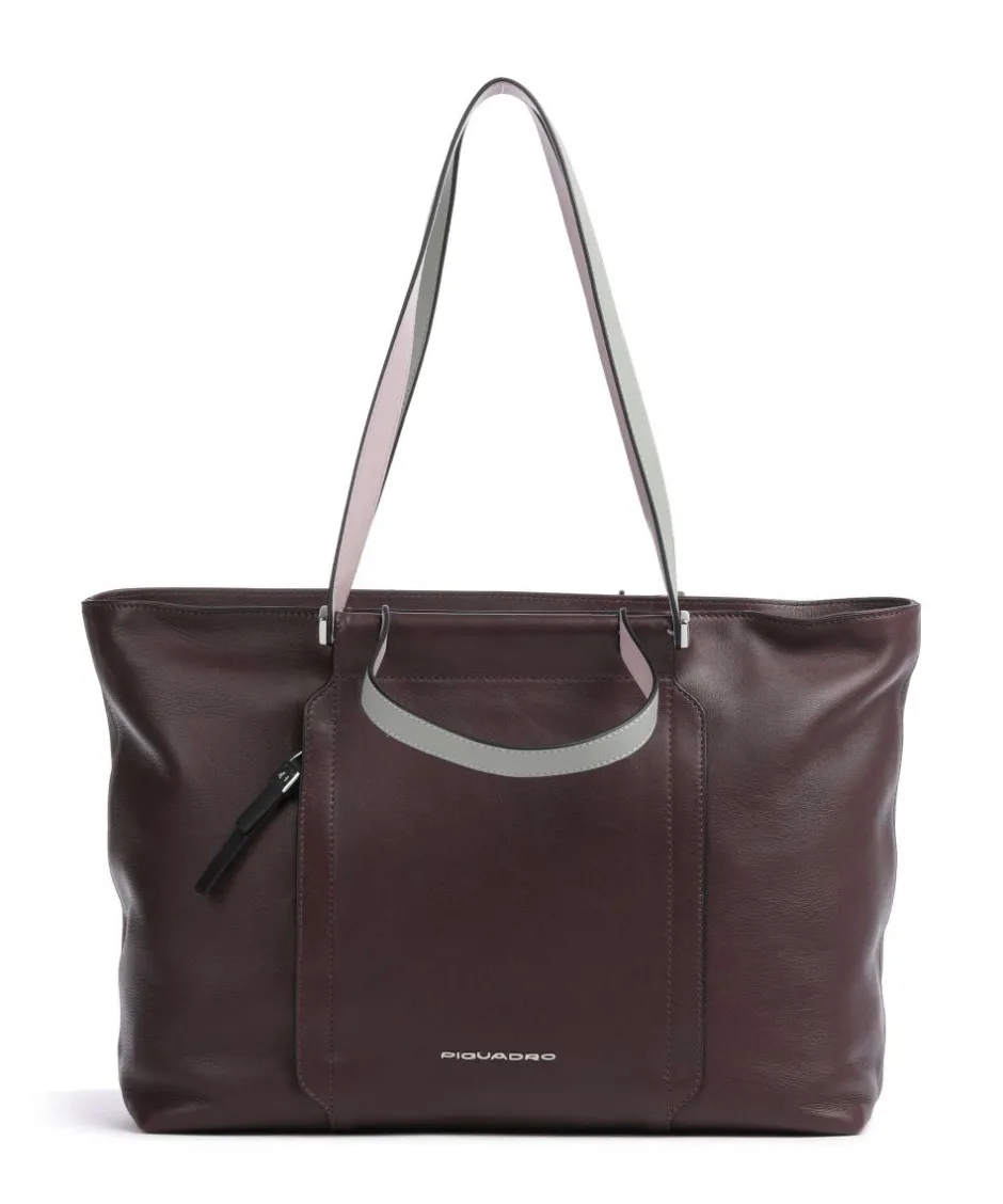 Piquadro Tote Bags|Handbags-Circle Tote bag 15″ fine grain cow leather