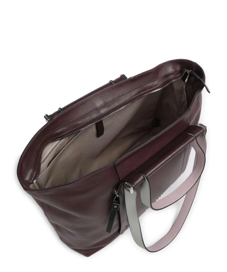 Piquadro Tote Bags|Handbags-Circle Tote bag 15″ fine grain cow leather