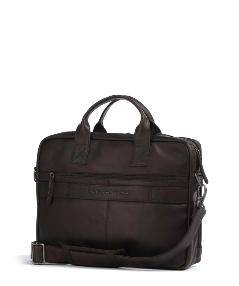 The Chesterfield Brand Business- & Laptop Bags-Cow Wax Pull Up Frazer Briefcase 15″ cow leather