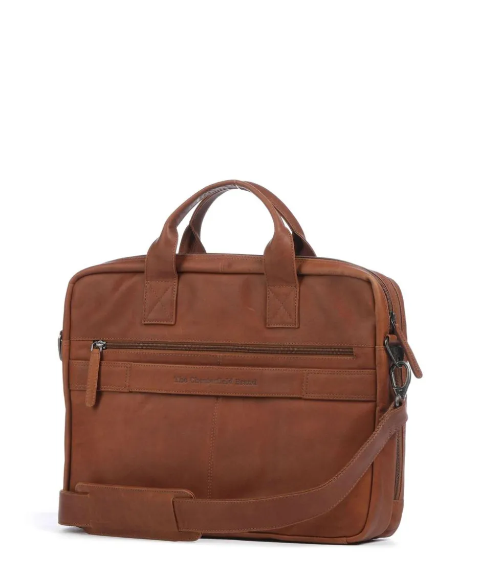 The Chesterfield Brand Business- & Laptop Bags-Cow Wax Pull Up Frazer Briefcase 15″ cow leather