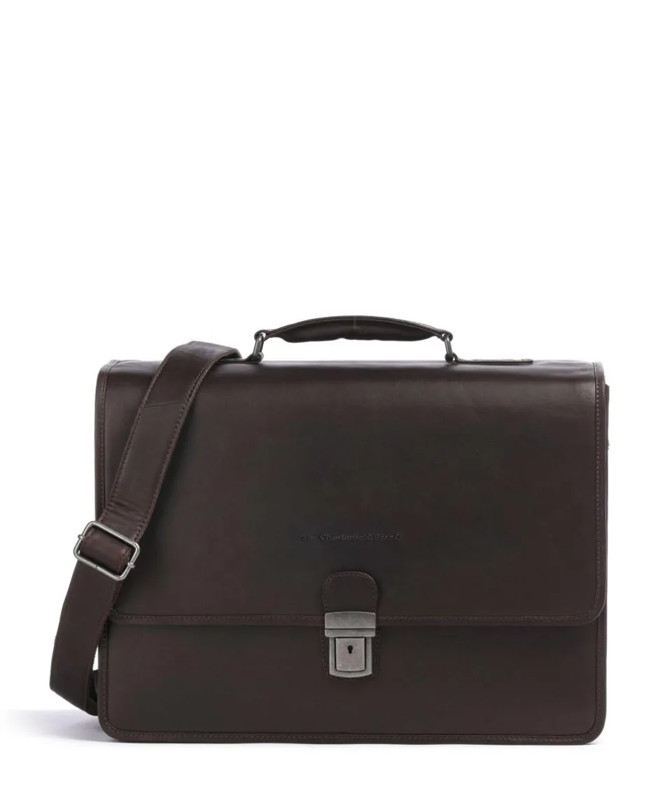 The Chesterfield Brand Business- & Laptop Bags-Cow Wax Pull Up Glenwood Briefcase 17″ cow leather