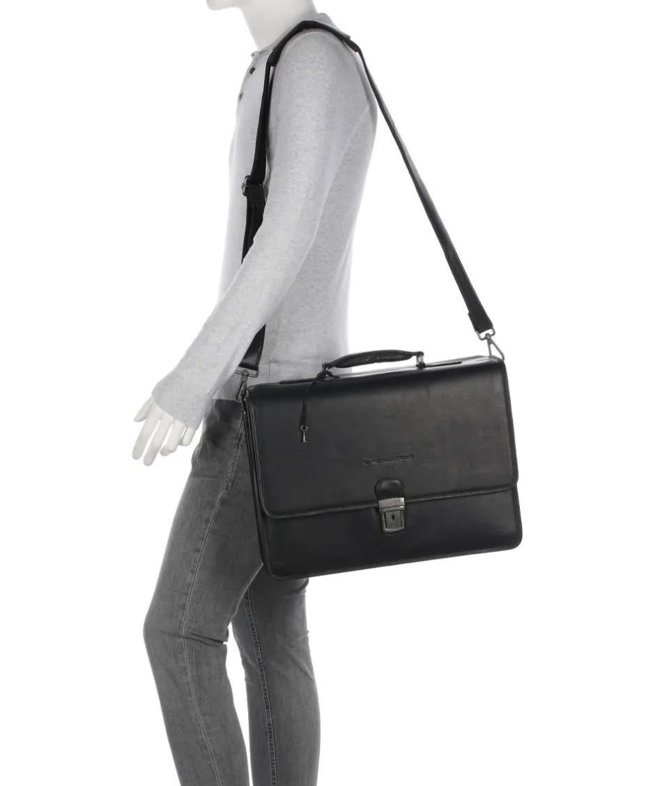 The Chesterfield Brand Business- & Laptop Bags-Cow Wax Pull Up Glenwood Briefcase 17″ cow leather