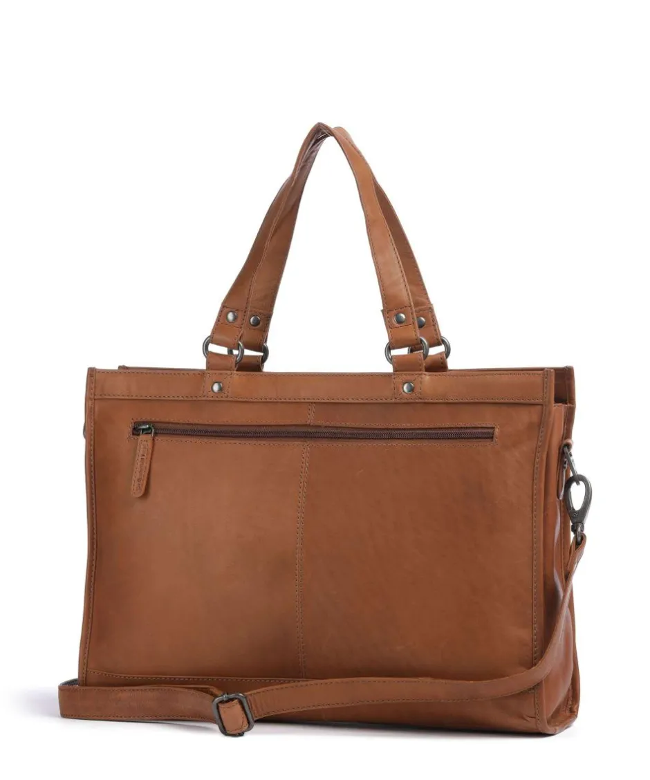 The Chesterfield Brand Tote Bags-Cow Wax Pull Up Manly Tote bag 15″ cow leather