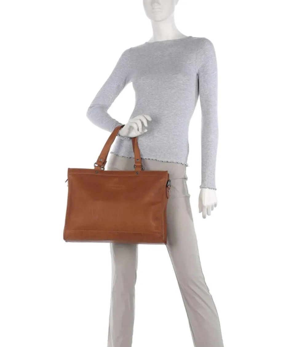 The Chesterfield Brand Tote Bags-Cow Wax Pull Up Manly Tote bag 15″ cow leather