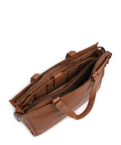 The Chesterfield Brand Tote Bags-Cow Wax Pull Up Manly Tote bag 15″ cow leather