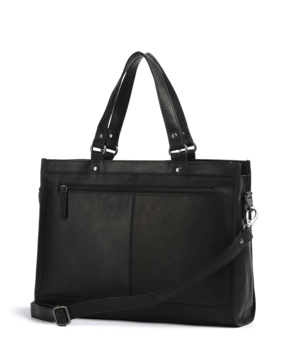 The Chesterfield Brand Tote Bags-Cow Wax Pull Up Manly Tote bag 15″ cow leather