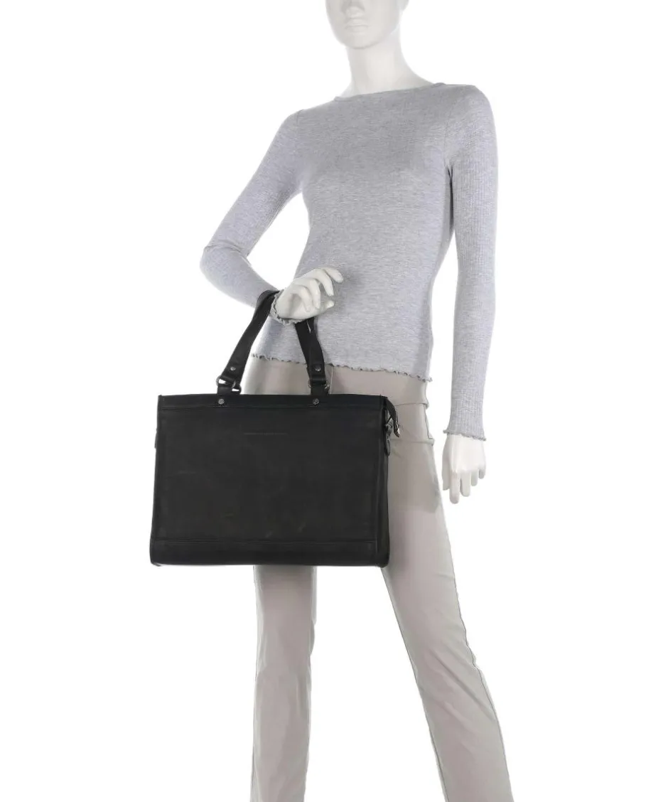 The Chesterfield Brand Tote Bags-Cow Wax Pull Up Manly Tote bag 15″ cow leather
