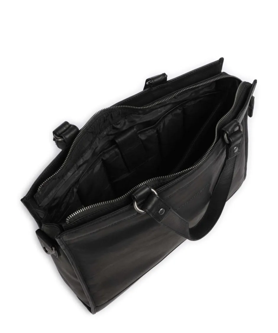 The Chesterfield Brand Tote Bags-Cow Wax Pull Up Manly Tote bag 15″ cow leather