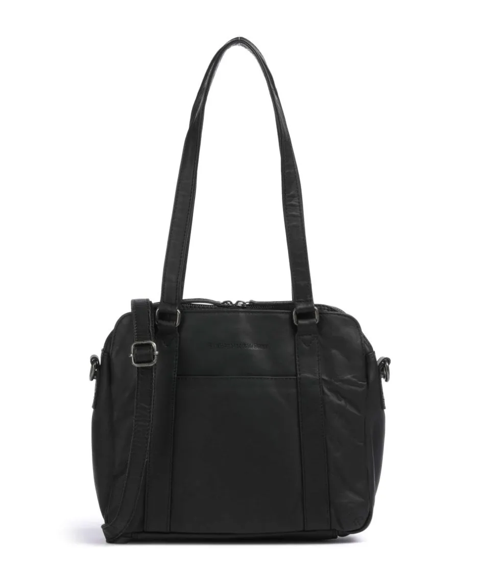 The Chesterfield Brand Shoulder Bags-Cow Wax Pull Up Porlezza Shoulder bag 10″ pull-up cow leather