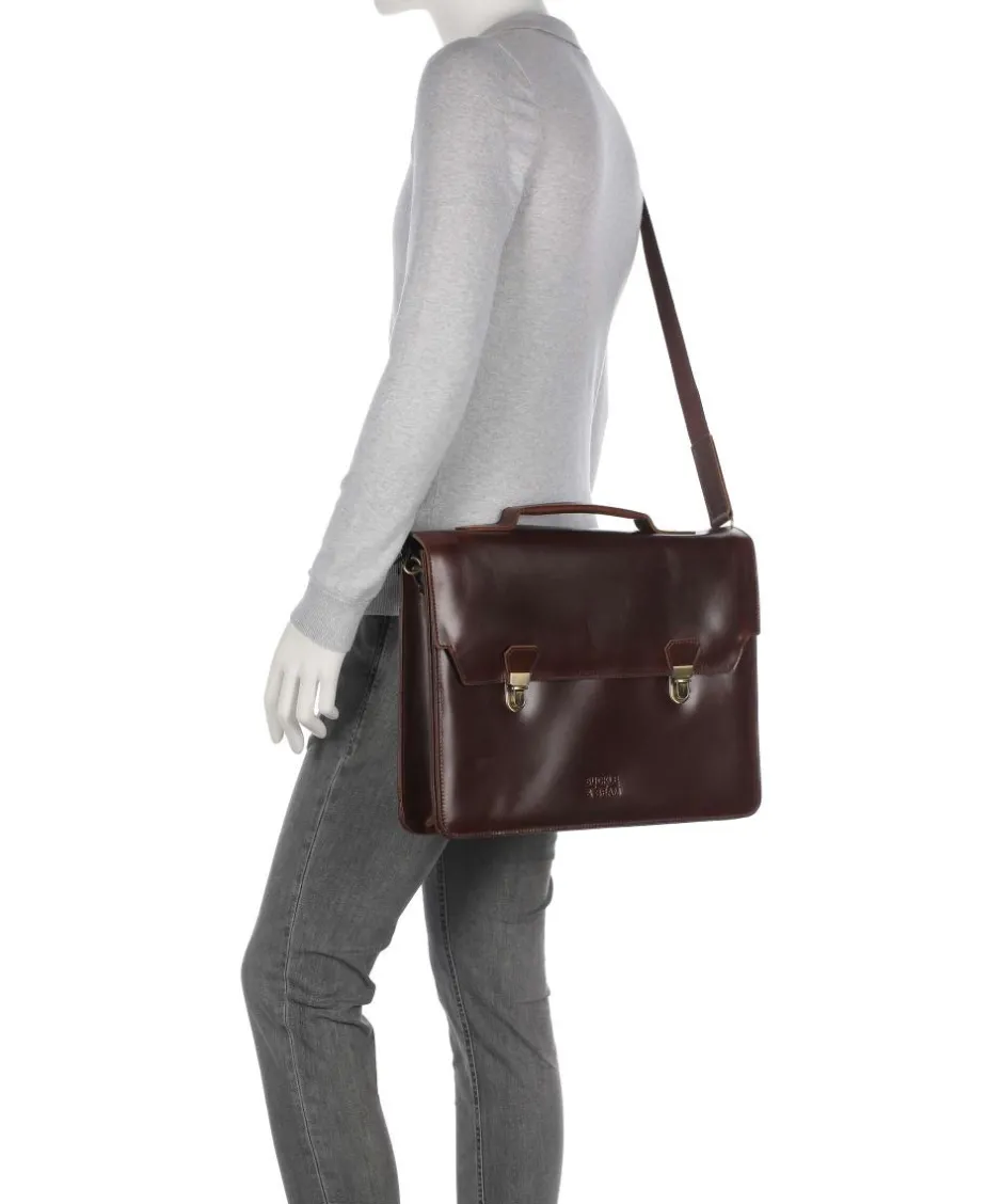 Buckle & Seam Business- & Laptop Bags-Crazy Horse Notes Briefcase 15″ cow leather