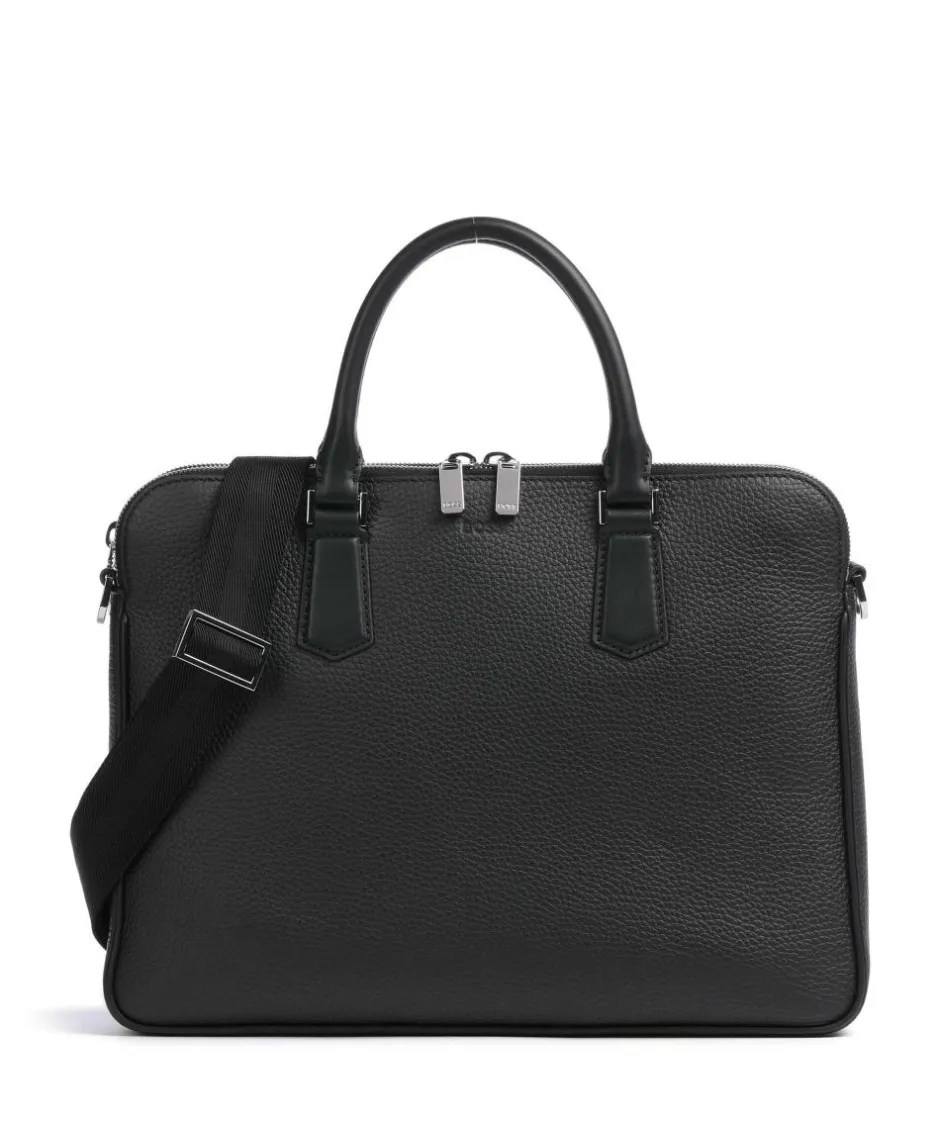 BOSS Business- & Laptop Bags-Crosstown Briefcase grained cow leather