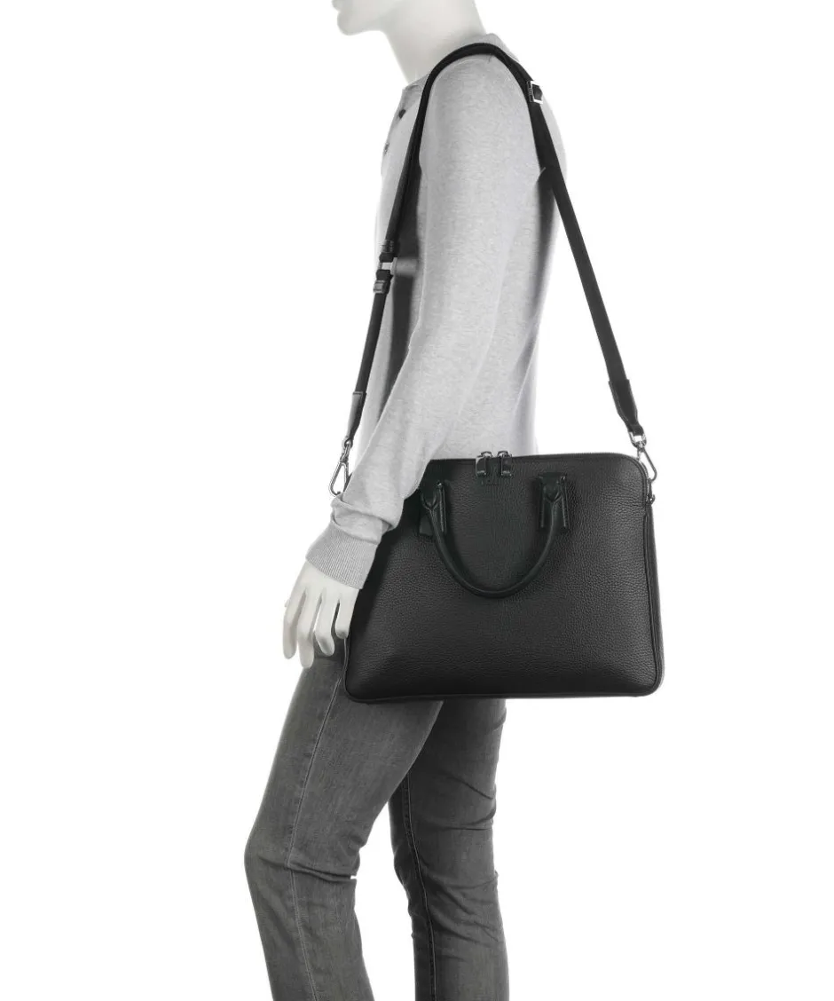 BOSS Business- & Laptop Bags-Crosstown Briefcase grained cow leather