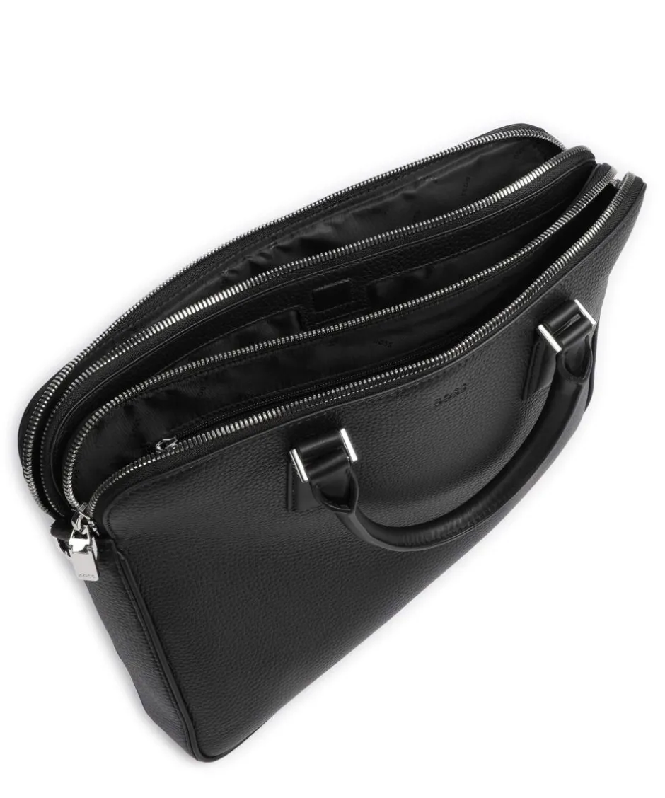 BOSS Business- & Laptop Bags-Crosstown Briefcase grained cow leather
