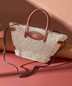Lauren Ralph Lauren Handbags|Crossbody Bags-Daphney 20 Straw Handbag bast