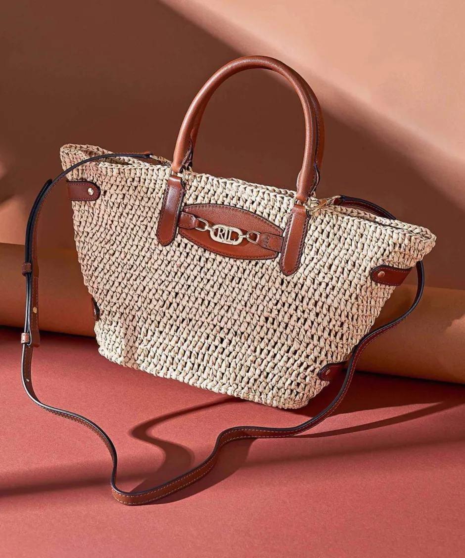 Lauren Ralph Lauren Handbags|Crossbody Bags-Daphney 20 Straw Handbag bast