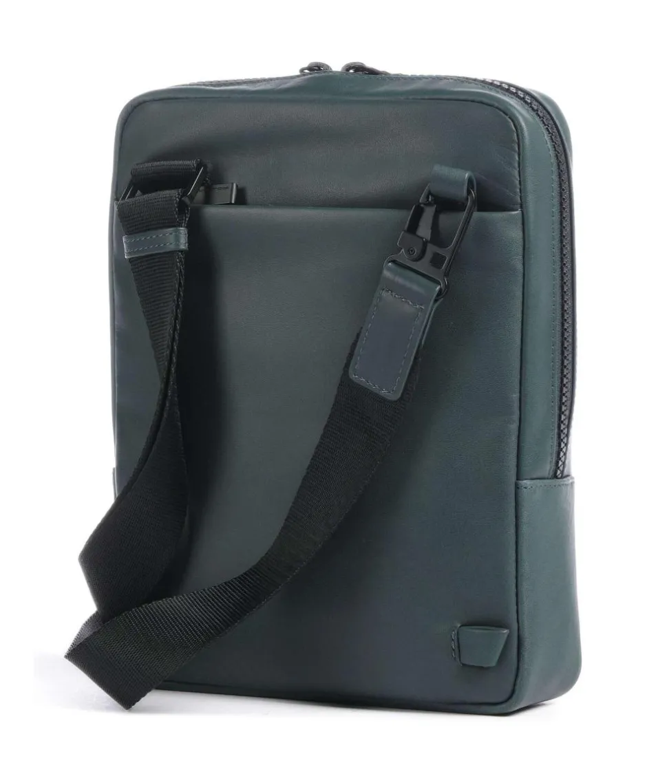 Piquadro Crossbody Bags-David Crossbody bag 10″ fine grain cow leather