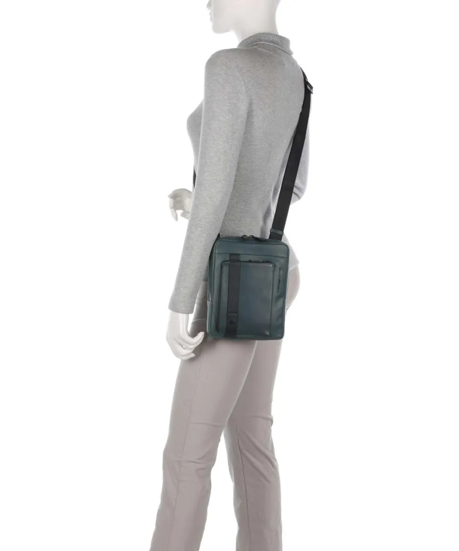 Piquadro Crossbody Bags-David Crossbody bag 10″ fine grain cow leather