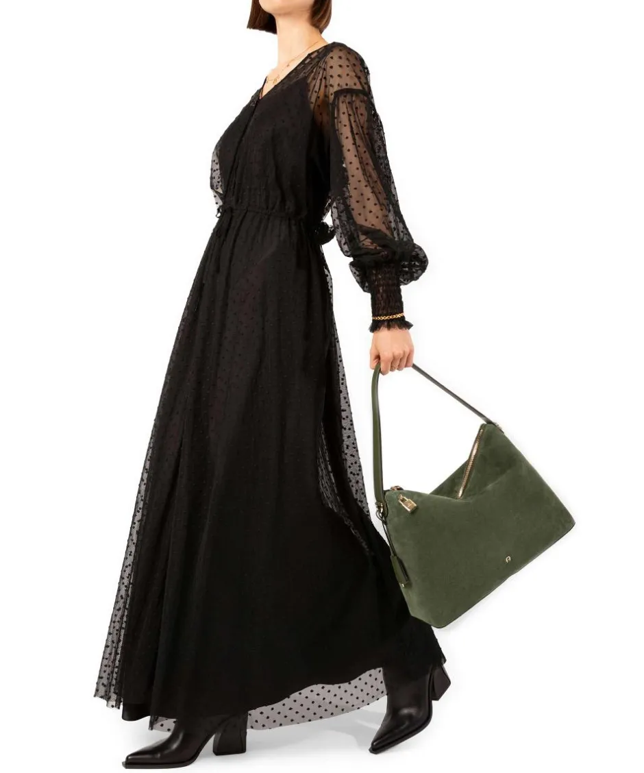 AIGNER Shoulder Bags|Hobo Bags-Delia L Hobo bag brushed leather