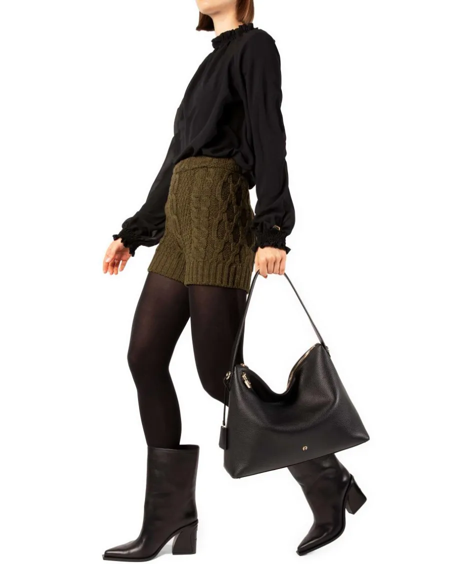 AIGNER Shoulder Bags|Hobo Bags-Delia L Hobo bag grained cow leather