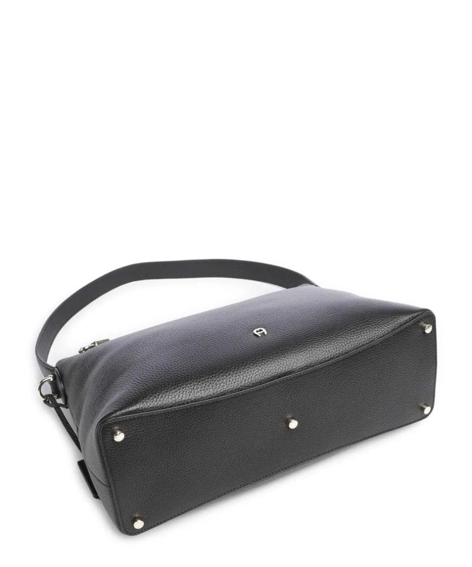 AIGNER Shoulder Bags|Hobo Bags-Delia M Hobo bag grained cow leather