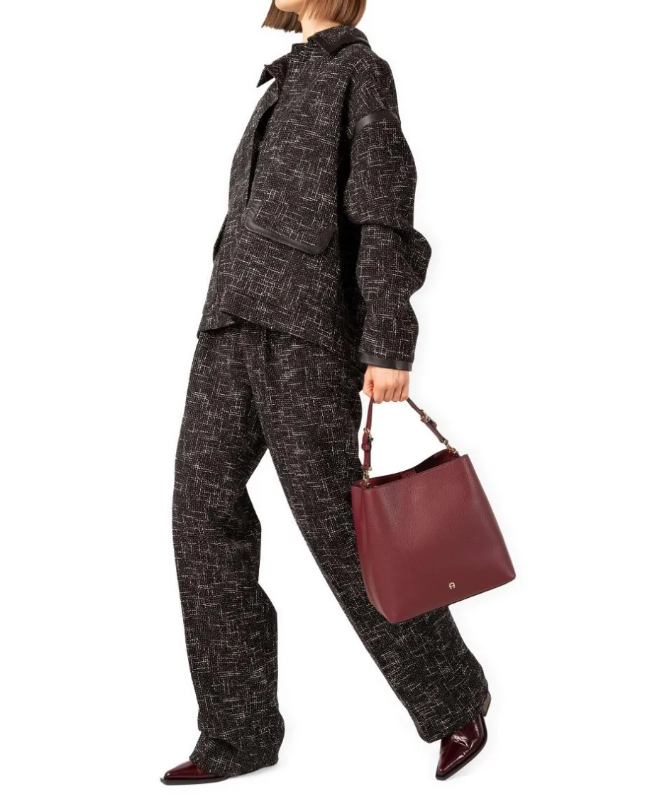 AIGNER Shoulder Bags|Hobo Bags-Delia M Hobo bag grained cow leather