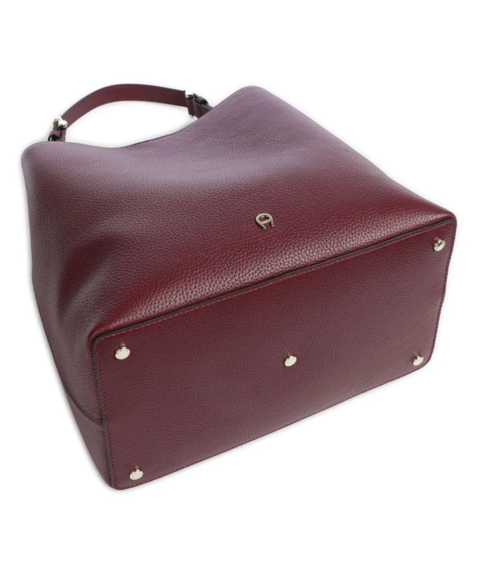 AIGNER Shoulder Bags|Hobo Bags-Delia M Hobo bag grained cow leather