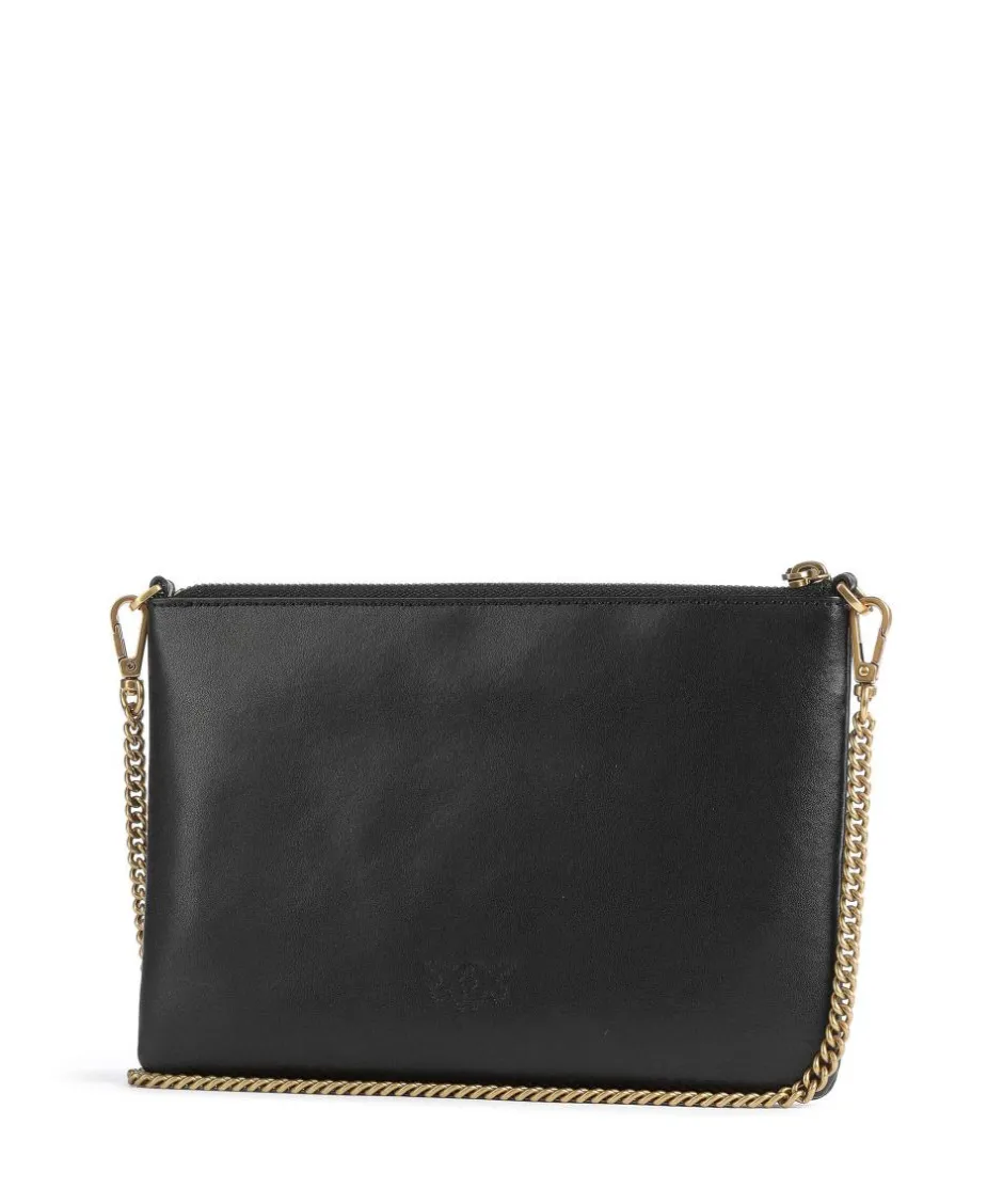 Pinko Clutch & Evening Bags|Crossbody Bags-Flat Classic Crossbody bag fine grain cow leather