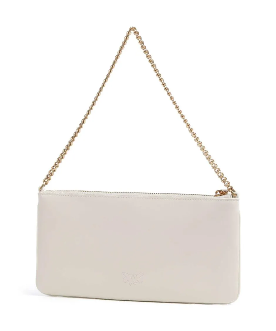 Pinko Clutch & Evening Bags|Shoulder Bags-Flat Horizontal Shoulder bag fine grain cow leather