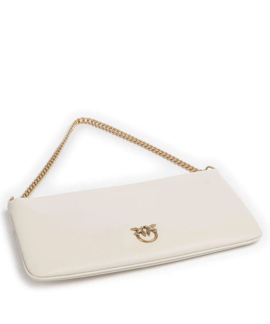 Pinko Clutch & Evening Bags|Shoulder Bags-Flat Horizontal Shoulder bag fine grain cow leather