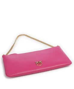Pinko Clutch & Evening Bags|Shoulder Bags-Flat Horizontal Shoulder bag fine grain cow leather