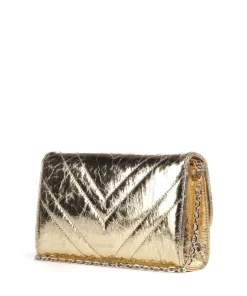 Patrizia Pepe Clutch & Evening Bags|Crossbody Bags-Fly Quilted Metallic Crossbody bag grained leather