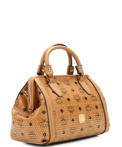 MCM Handbags|Crossbody Bags-Gold Visetos Handbag imitation leather