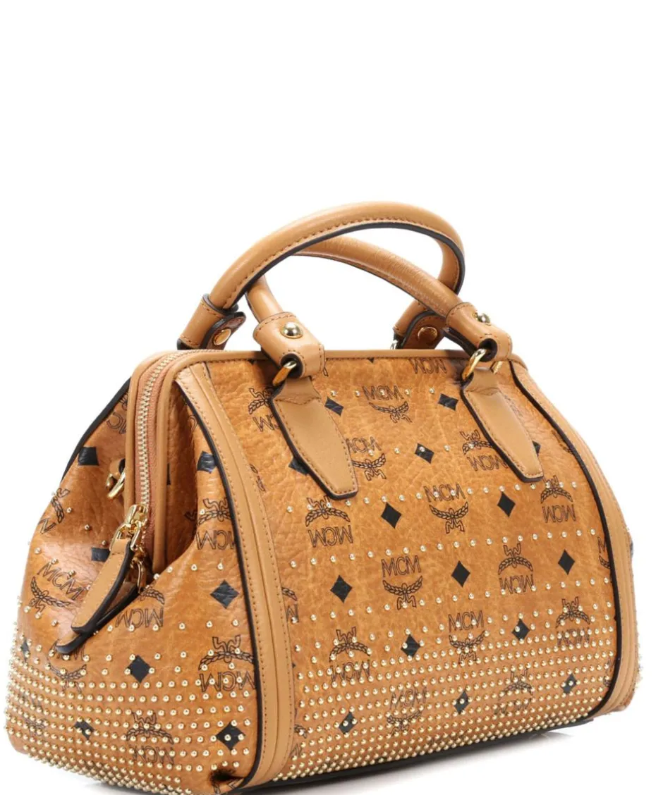 MCM Handbags|Crossbody Bags-Gold Visetos Handbag imitation leather