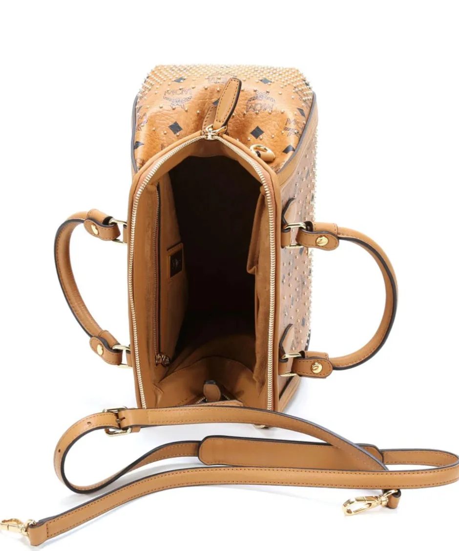 MCM Handbags|Crossbody Bags-Gold Visetos Handbag imitation leather