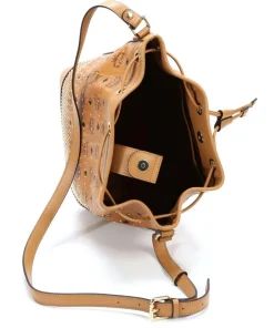 MCM Shoulder Bags|Hobo Bags-Gold Visetos Hobo bag imitation leather