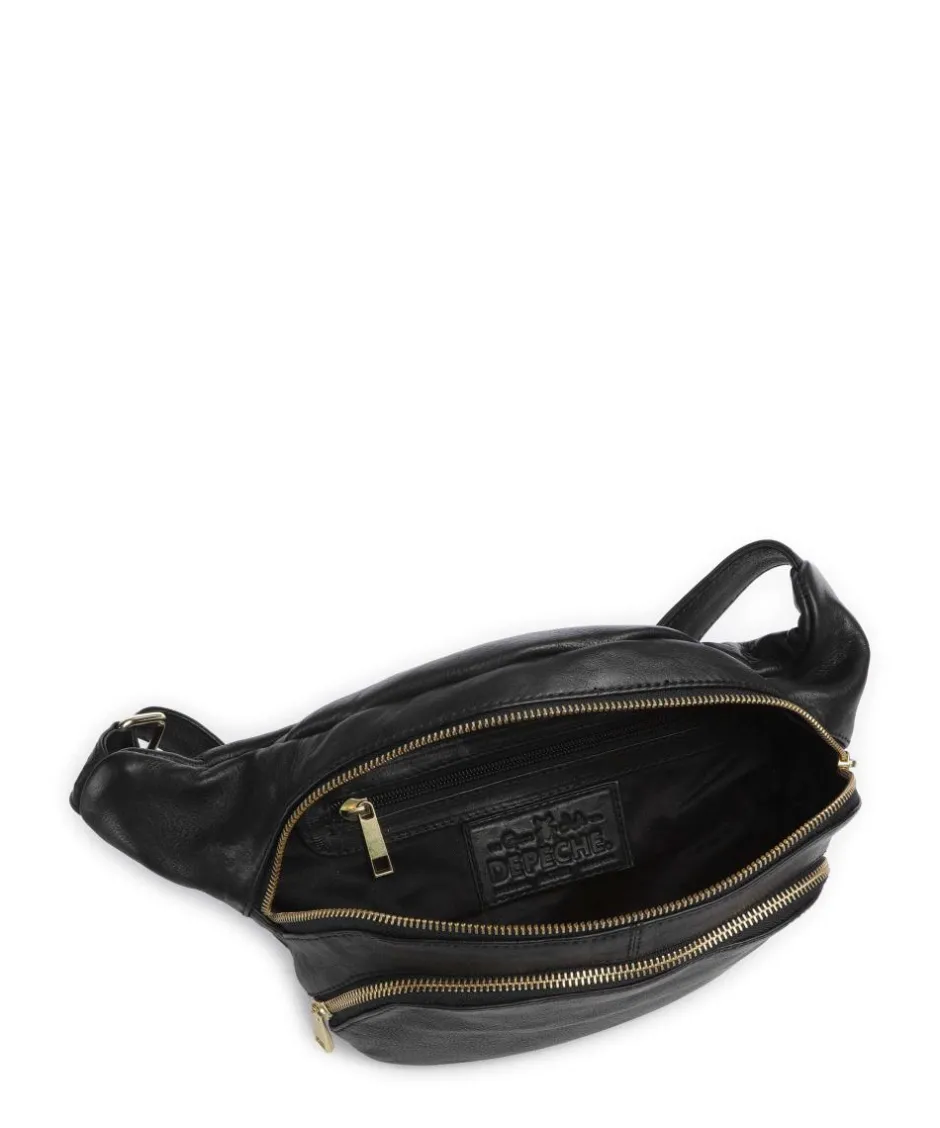 Depeche Fanny Packs|Crossbody Bags-Golden Chic Fanny pack fine grain cow leather