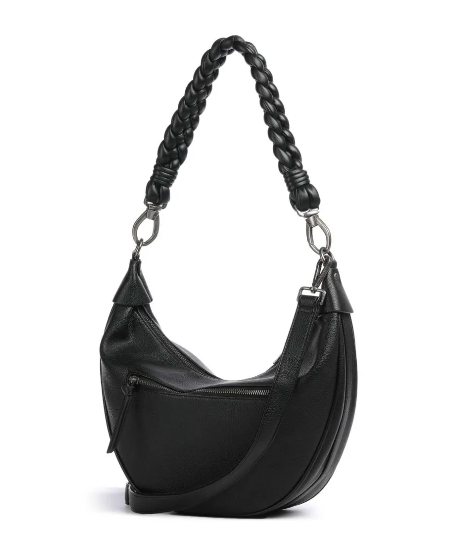 FredsBruder Shoulder Bags|Hobo Bags-Good Vibes Only Hobo bag grained leather