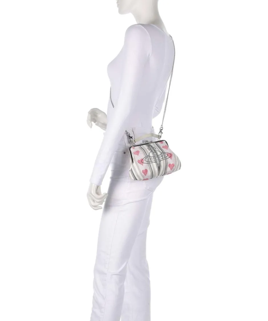 Vivienne Westwood Handbags|Crossbody Bags-Granny Frame Linen Hearts Stripes Crossbody bag fabric