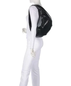 Les Visionnaires Shoulder Bags|Hobo Bags-Greta Icon Crinkle Hobo bag fine grain cow leather