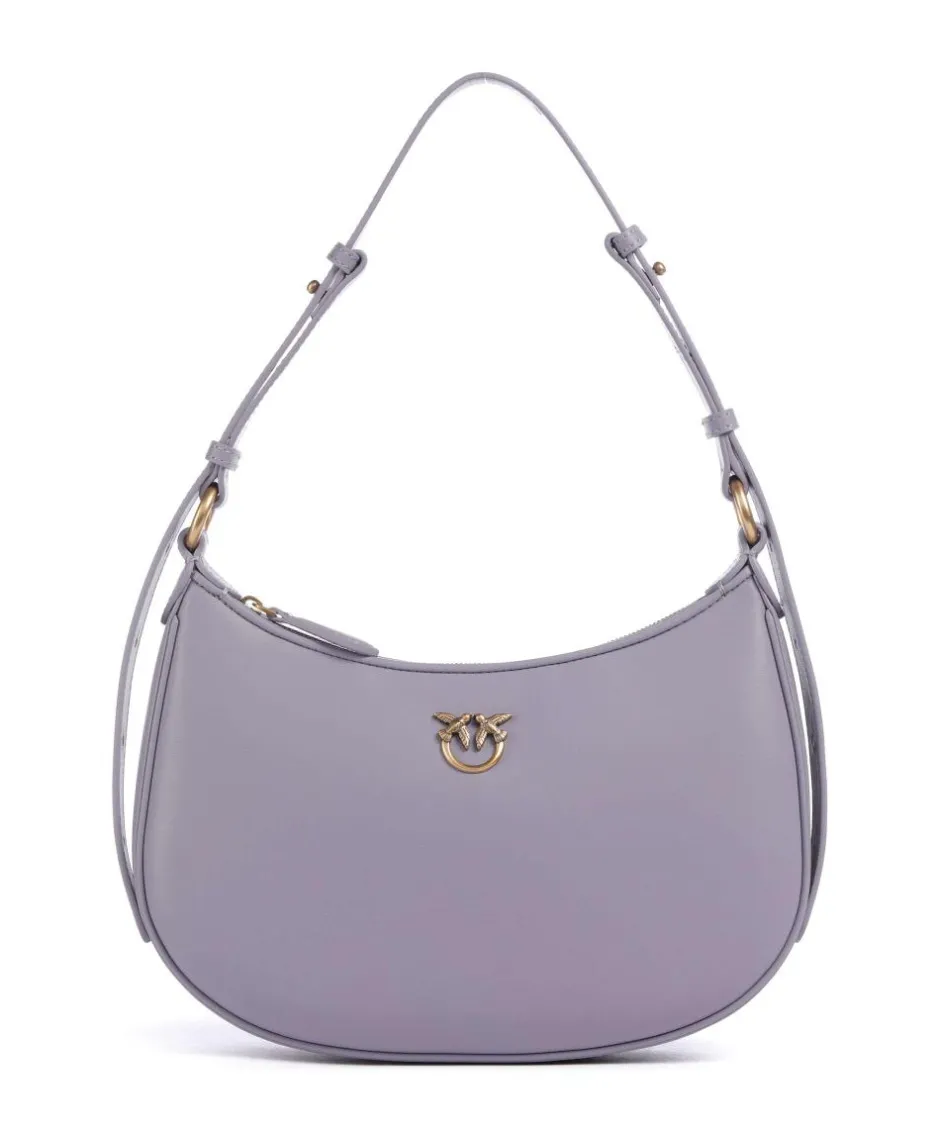 Pinko Shoulder Bags-Half Moon Mini Shoulder bag fine grain cow leather